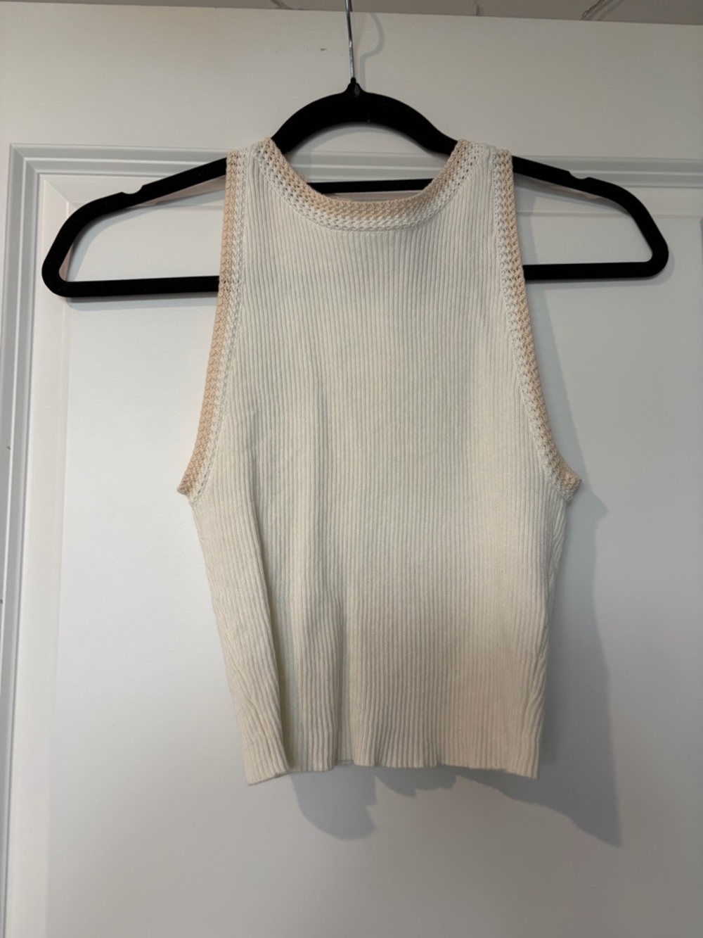 House of Harlow 1960 Cream Ribbed Knit Tank
